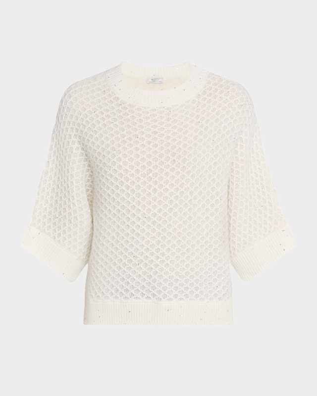 Textured Sequin-Embellished Sweater
